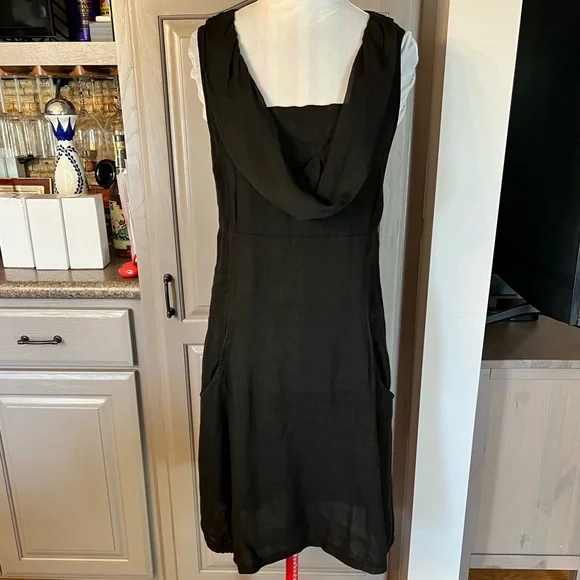 Angela Mara Dresses | Angela Mara Italy Black Linen Cowl Neck Sleeveless Dress | Color: Black | Size: S/M | Maryarko's Closet